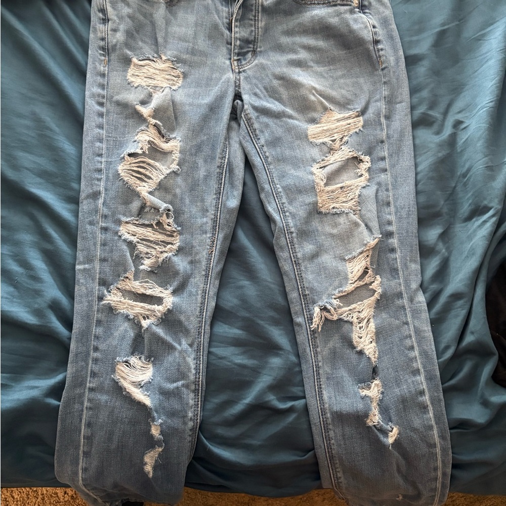 American Eagle Outfitters Blue Boyfriend Jeans Distressed